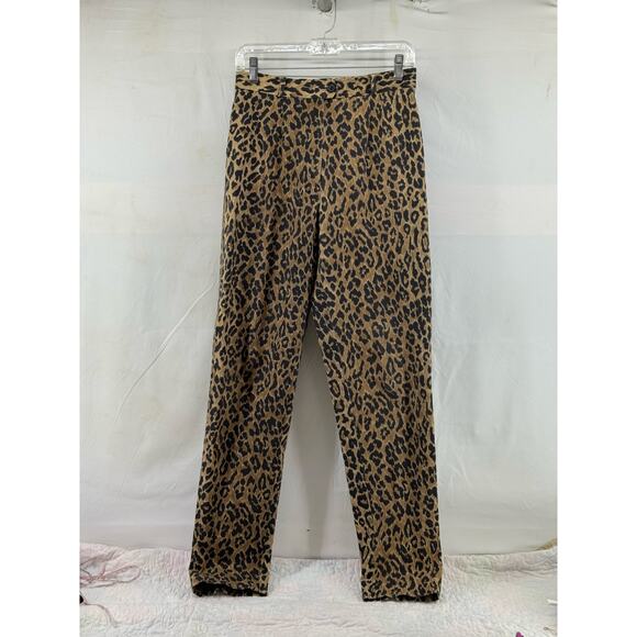 Carlisle leopard women’s 8 pleated tapered slacks - Picture 1 of 11